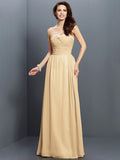 A-Line/Princess Sweetheart Beading Sleeveless Long Chiffon Bridesmaid Dresses TPP0005763