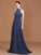 A-Line/Princess Scoop Sleeveless Sweep Train Chiffon Lace Bridesmaid Dress TPP0005607