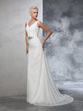 Trumpet/Mermaid V-neck Lace Sleeveless Long Lace Wedding Dresses TPP0006721