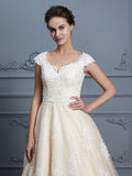 Ball Gown Sweetheart Beading Sleeveless Court Train Lace Wedding Dresses TPP0006663
