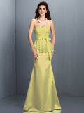 Trumpet/Mermaid Sweetheart Lace Sleeveless Long Satin Bridesmaid Dresses TPP0005592