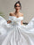 A-Line/Princess Satin Ruffles Off-the-Shoulder Sleeveless Knee-Length Wedding Dresses TPP0007033
