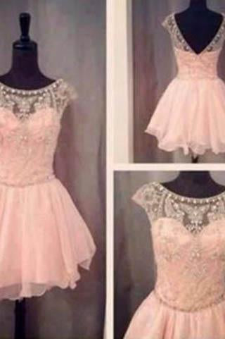 Blush Pink Short Prom Gown Sweet 16 Dress Homecoming Dresses