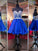 A-Line Royal Blue Shining Sweetheart Beading Short Mini Homecoming Dresses